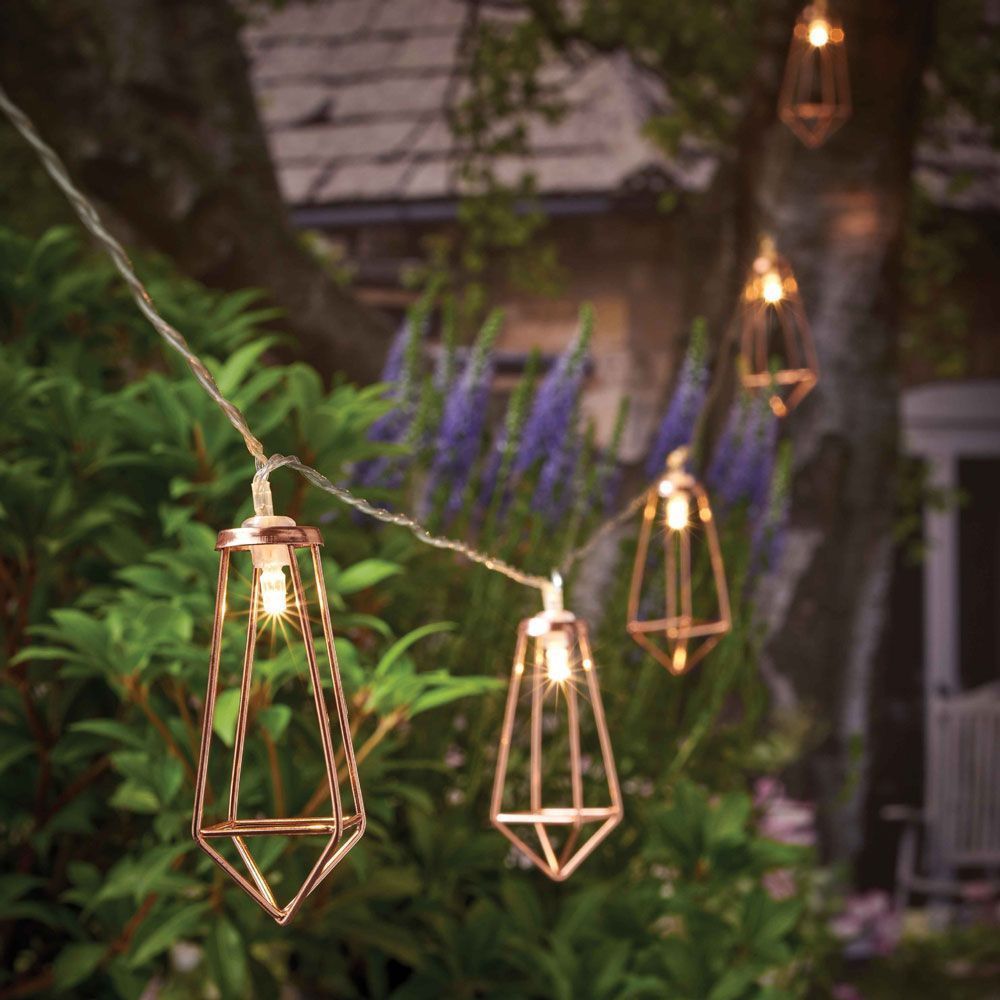 Cole & Bright 10 Rose Gold Diamond Solar String Lights