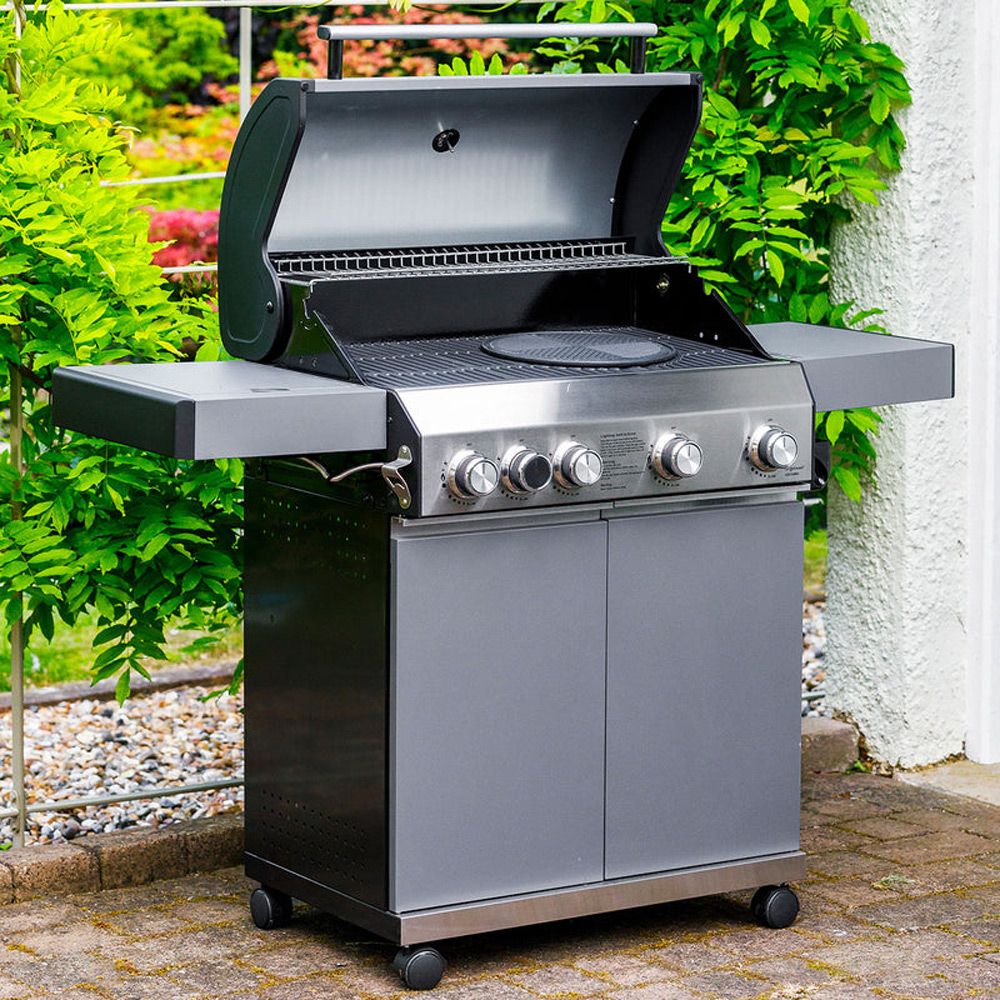 Grillstream Classic 4 Burner Hybrid with Side Burner - Matt Grey