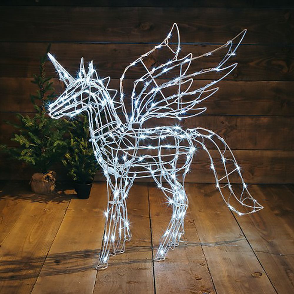 Noma Standing White Unicorn Frame with 160 LEDs