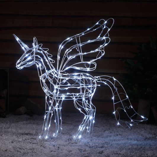 Noma Standing White Unicorn Frame with 160 LEDs