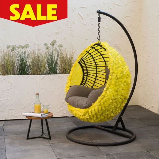 Kaemingk Egg Chair Cover - Flower Yellow