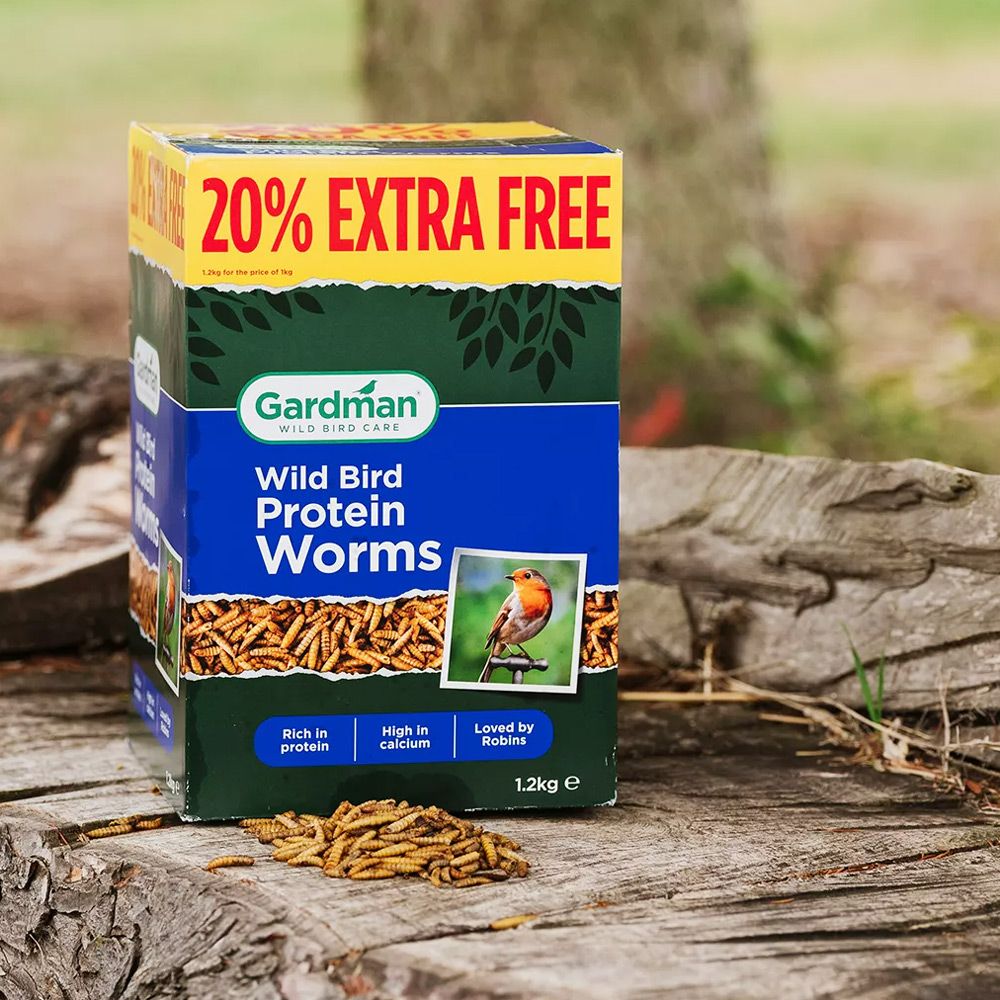 Gardman Protein Worms 1kg box +20% extra free