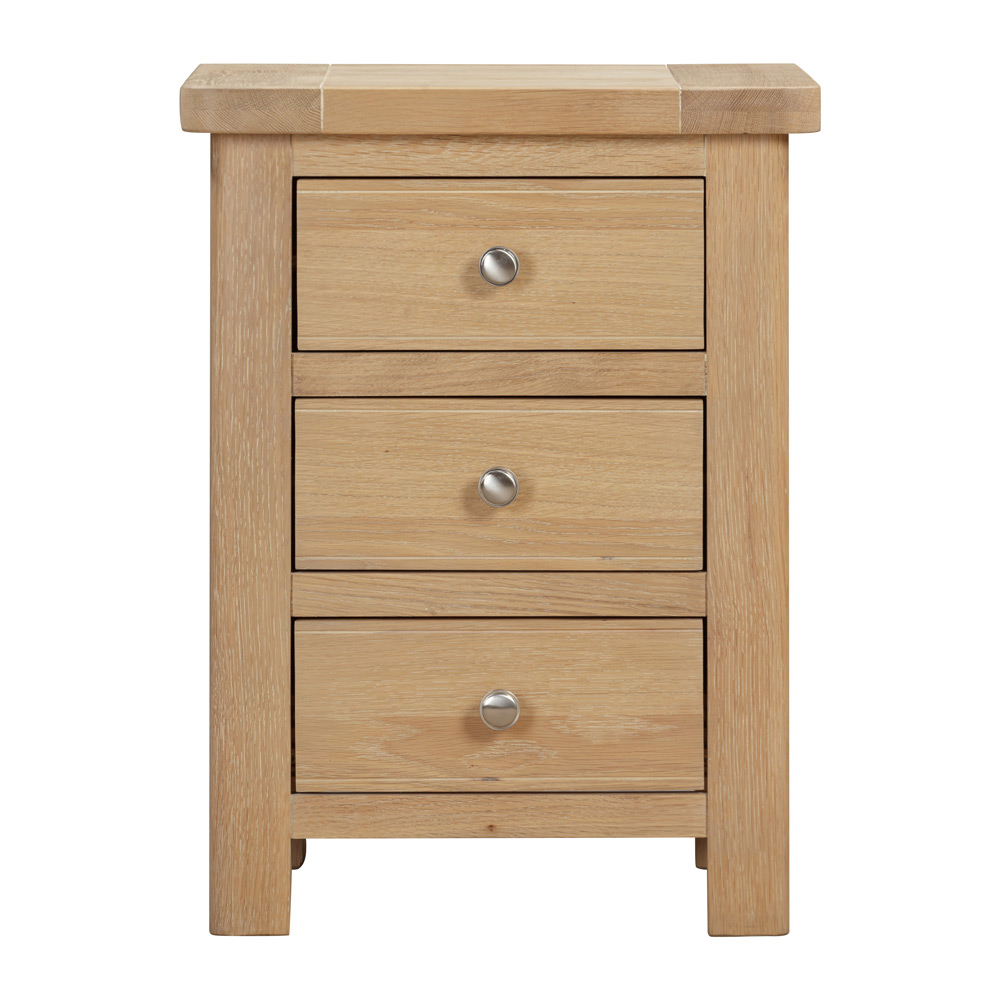 Somerby Oak Bedside Table with 3 drawers