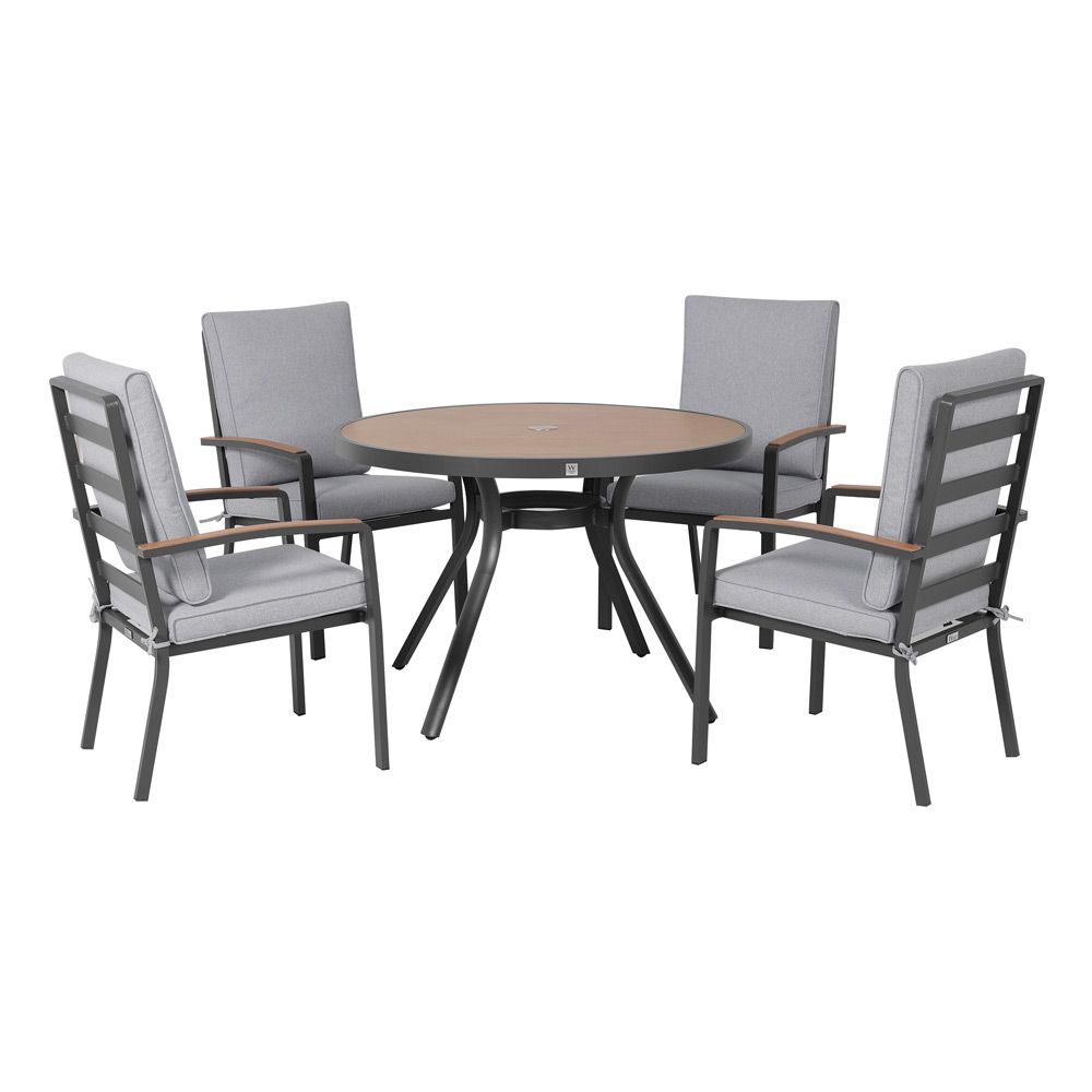 W Garden Living Panama 4-Seat Dining Set with Parasol