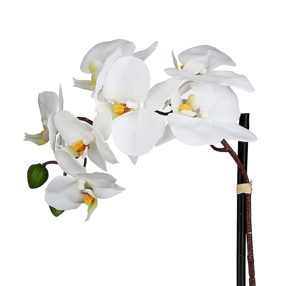 White Artificial Orchid with ceramic pot