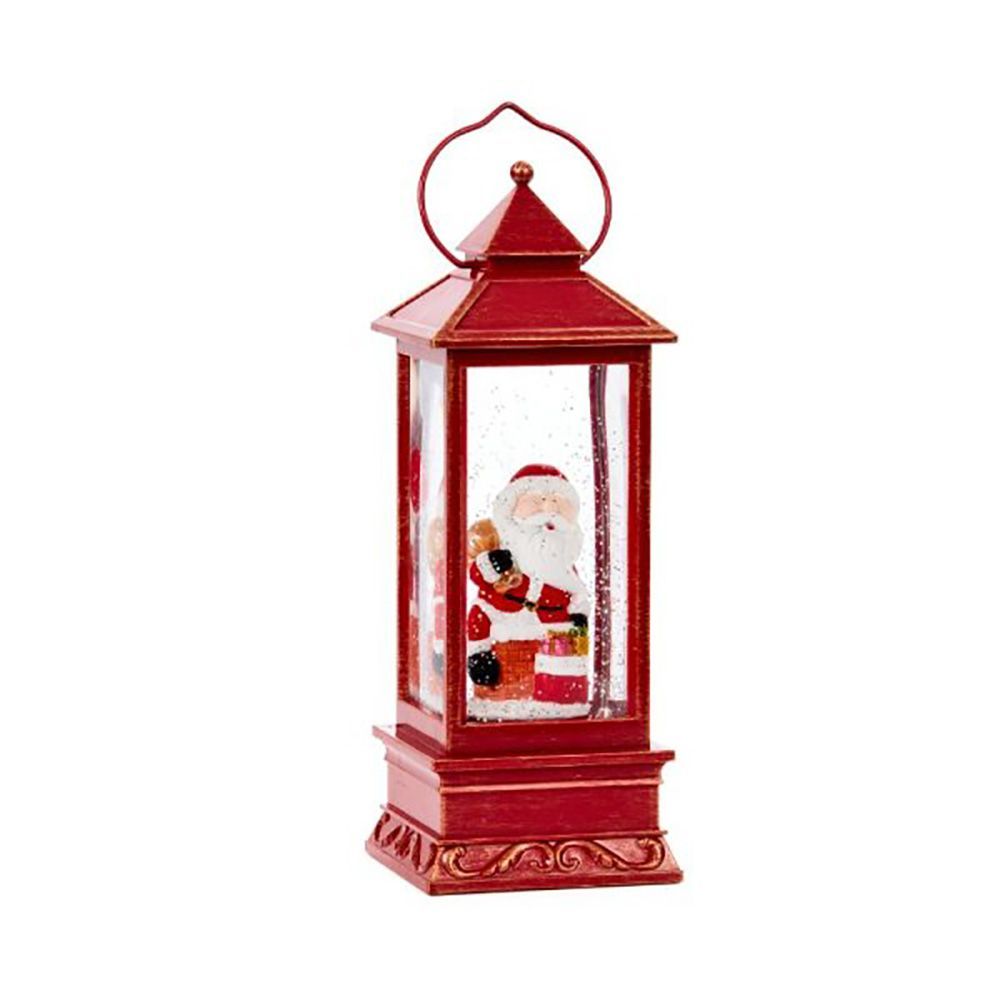 Santa SnowSwirl Red Lantern Water Spinner