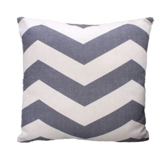 Chevron Grey and White Square Cushion 45 x 45cm