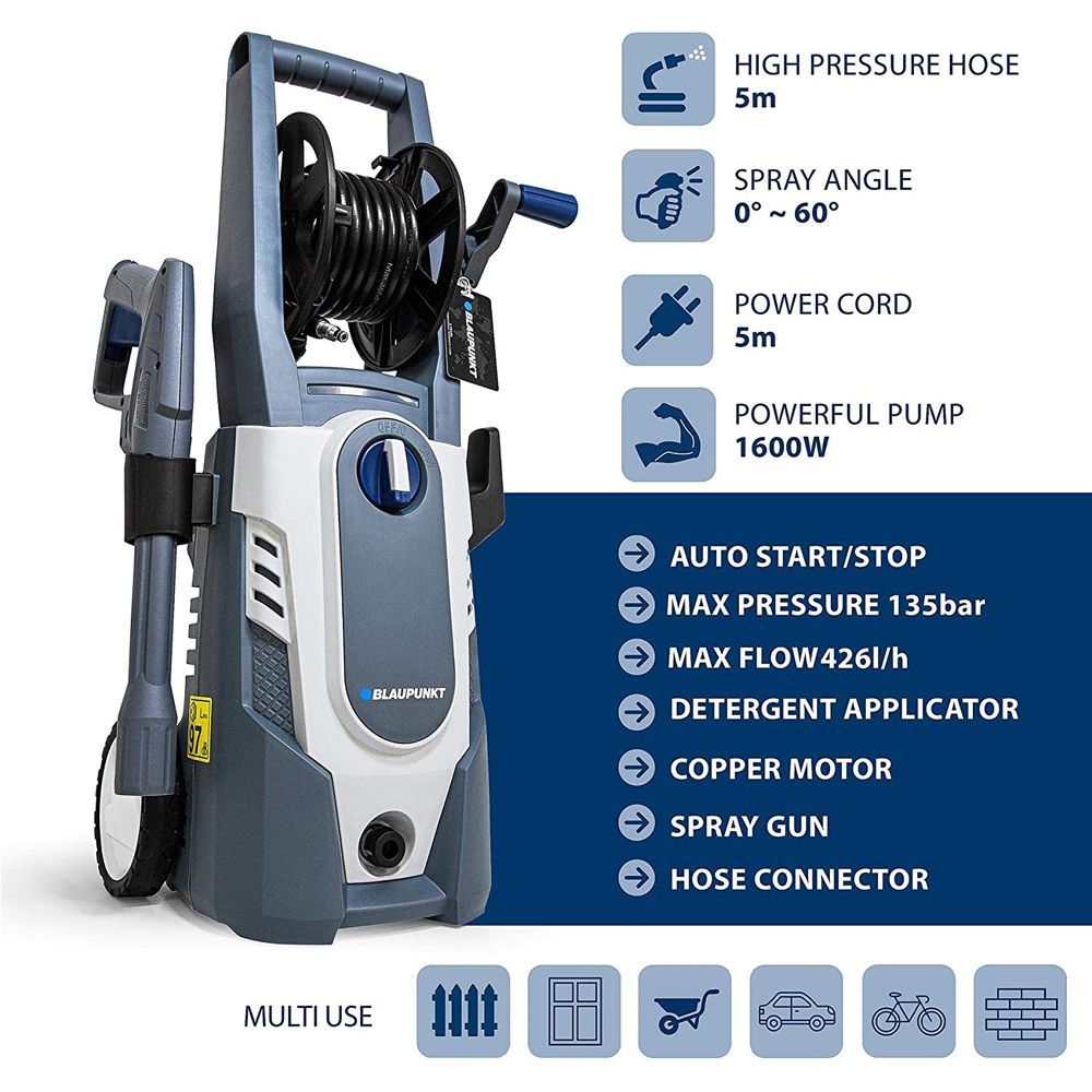 Blaupunkt 1600w Pressure Washer & 10" Patio Cleaner