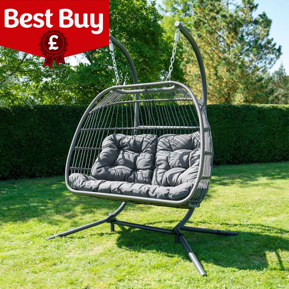 Innovators Eleanor Double Folding Hanging Egg Chair British Garden Centres