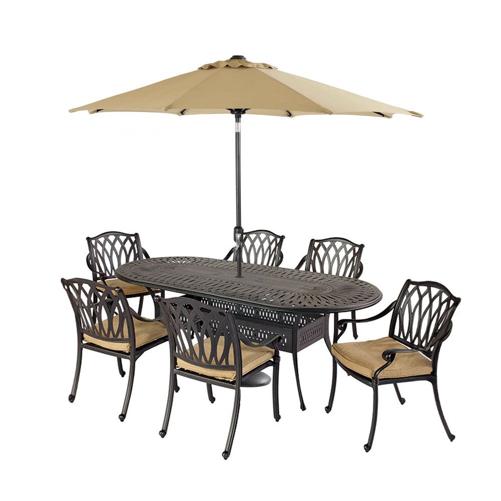 Hartman Florence 6 Seat Oval Set with 3m Parasol