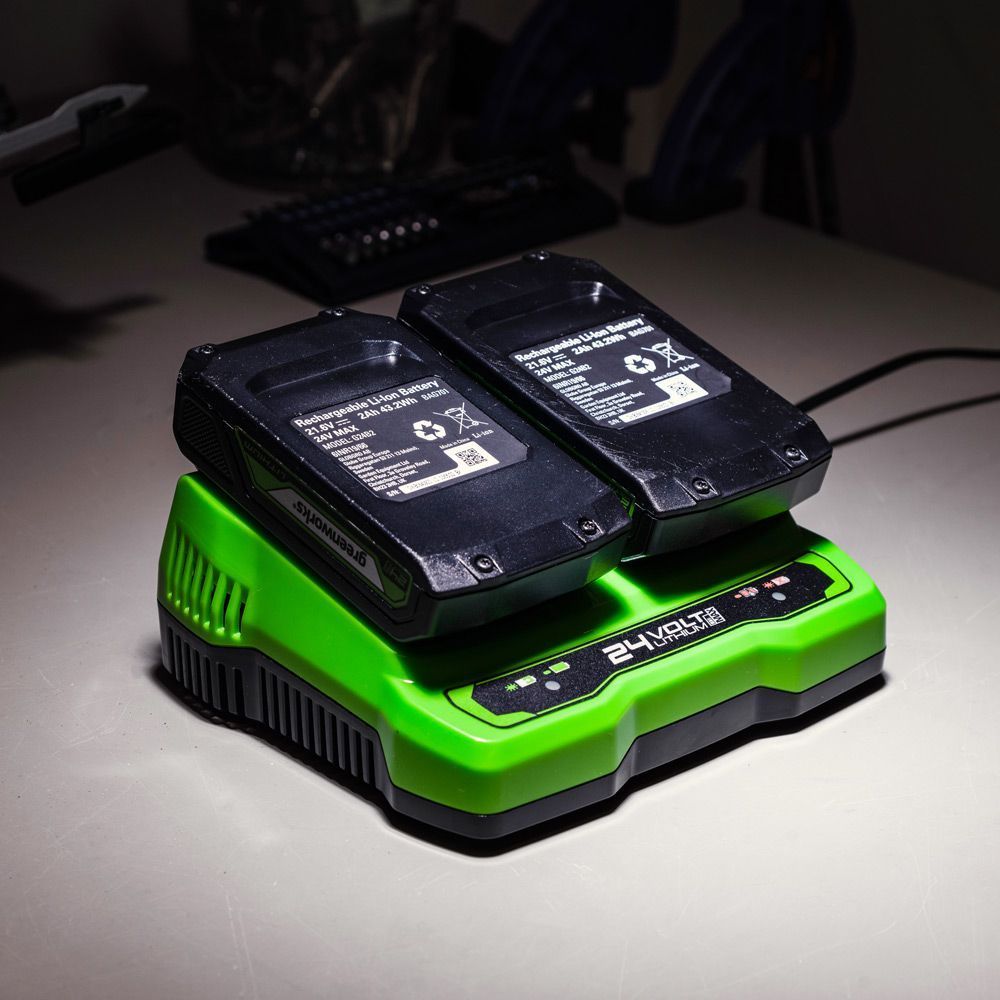 Greenworks 24V Dual Slot 2Ah Battery Charger