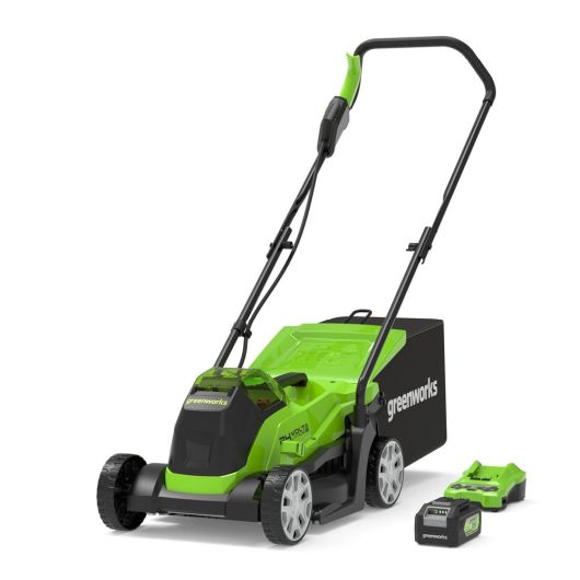 Greenworks 24V 33cm Cordless Lawnmower & 4Ah Battery