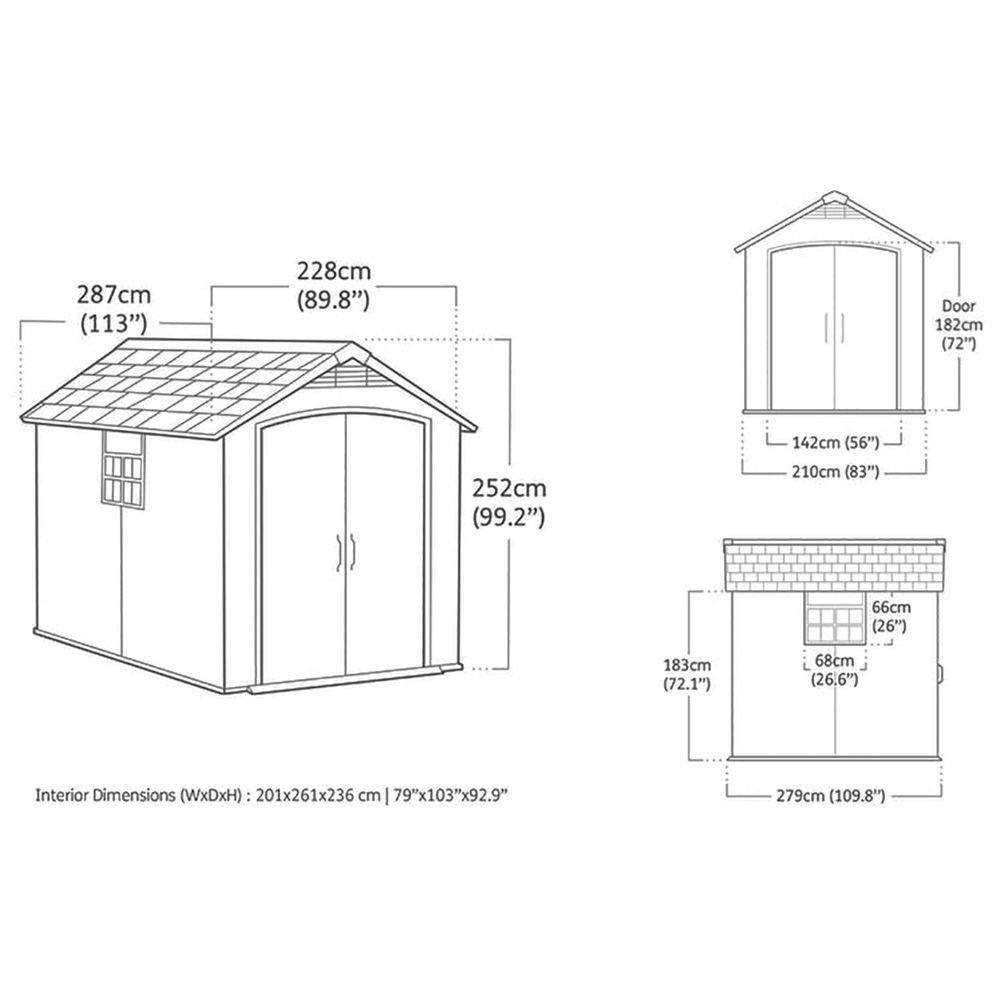 Keter Premier Shed 7.5x9ft Grey