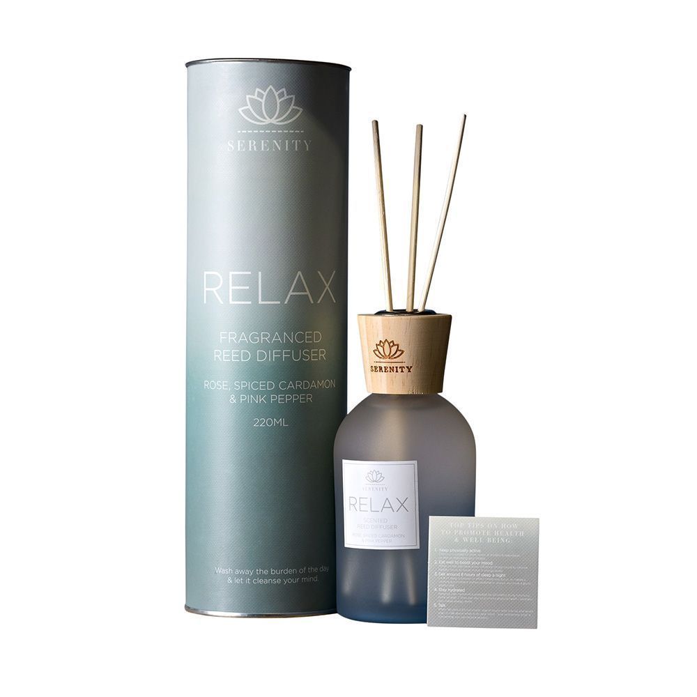 Serenity Relax 220ml Diffuser - Rose, Cardamon & Pink Pepper