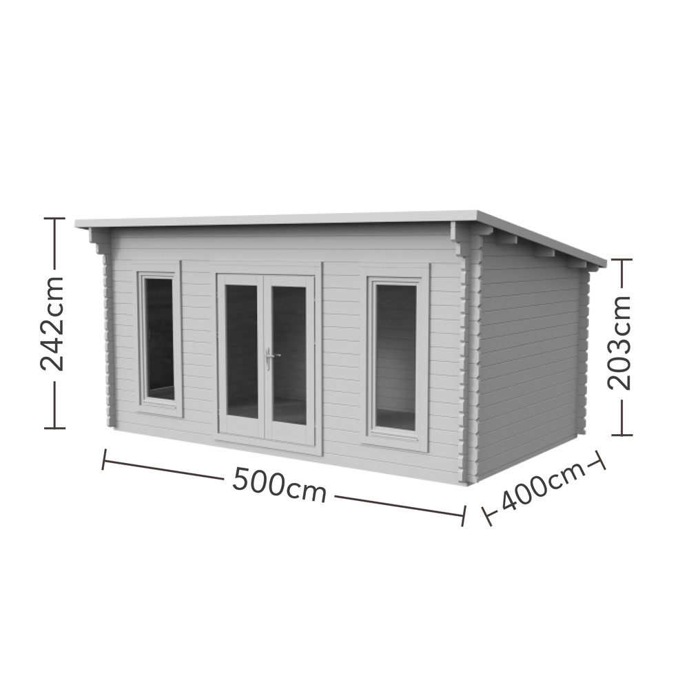 Mendip 5m X 4m Log Cabin - Double Glazed Without Underlay (Direct Delivery)