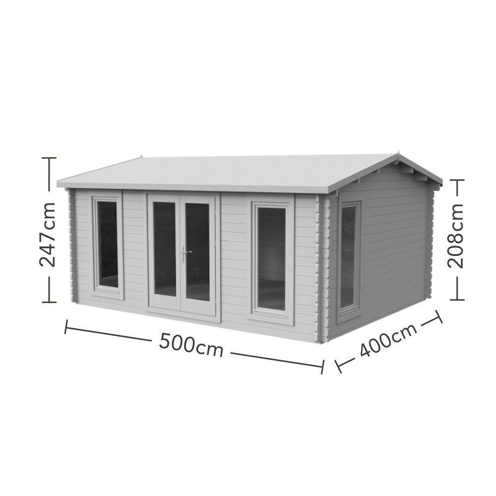 Rushock 5m X 4m Log Cabin - Double Glazed Without Underlay (Direct Delivery)