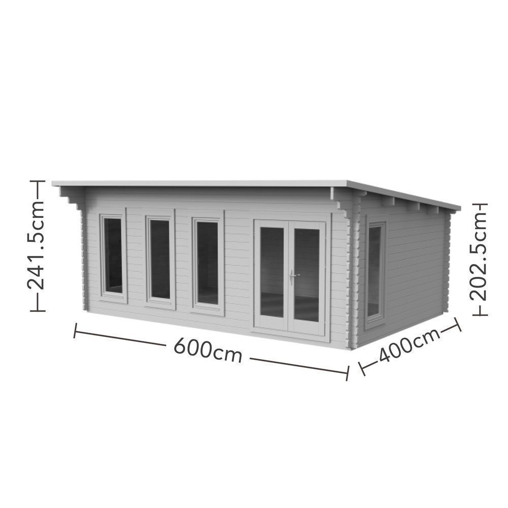 Wolverley 6m X 4m Log Cabin - Double Glazed Without Underlay (Direct Delivery)