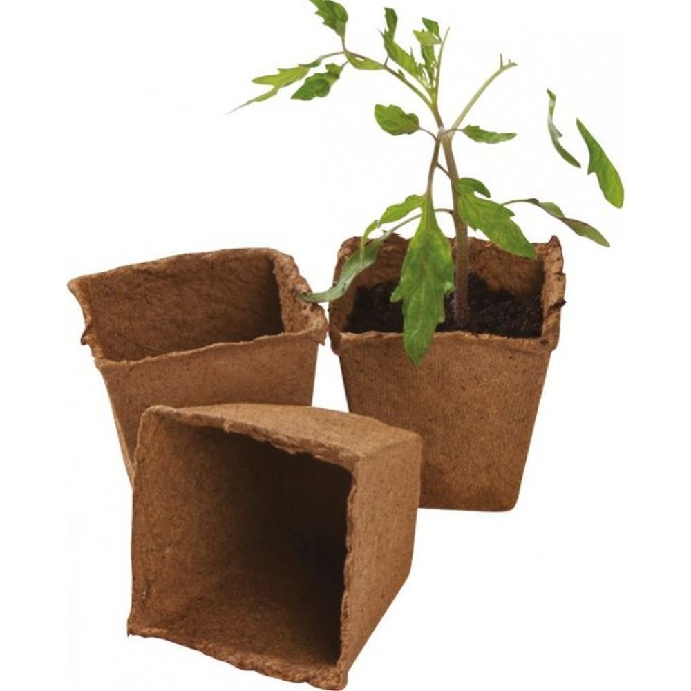 Garland 8cm Square Fibre Pots - 12 Pack