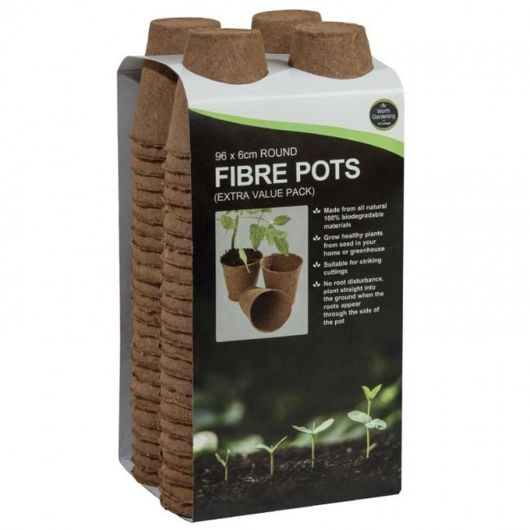 Garland 6cm Round Fibre Pots - 96 Pack